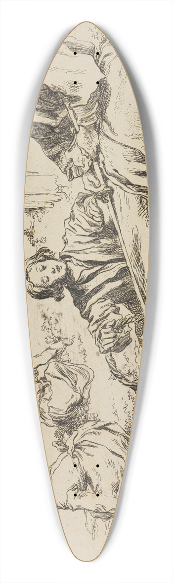 Franois Boucher - Figure studies 39.3 inch art pintail longboard deck