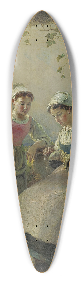 Franois-Louis Lanfant De Metz - Mending Little Socks 39.3 inch art pintail longboard deck
