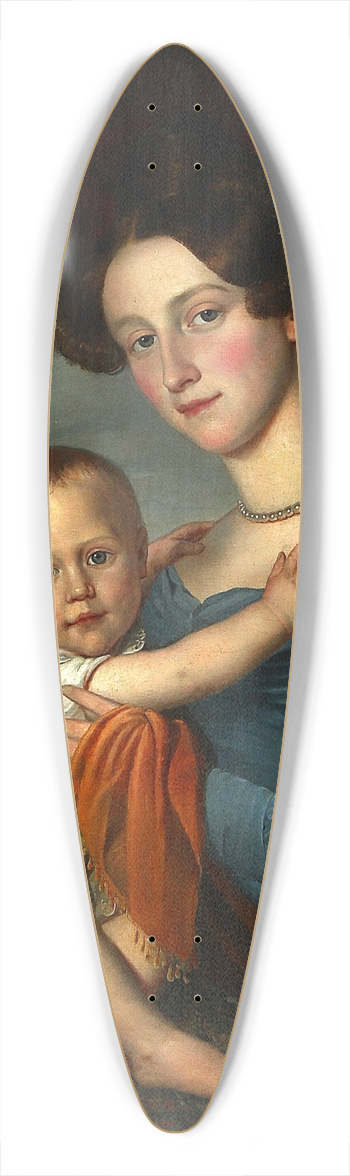 Franois Van Dorne - Mutter mit Kind 39.3 inch art pintail longboard deck