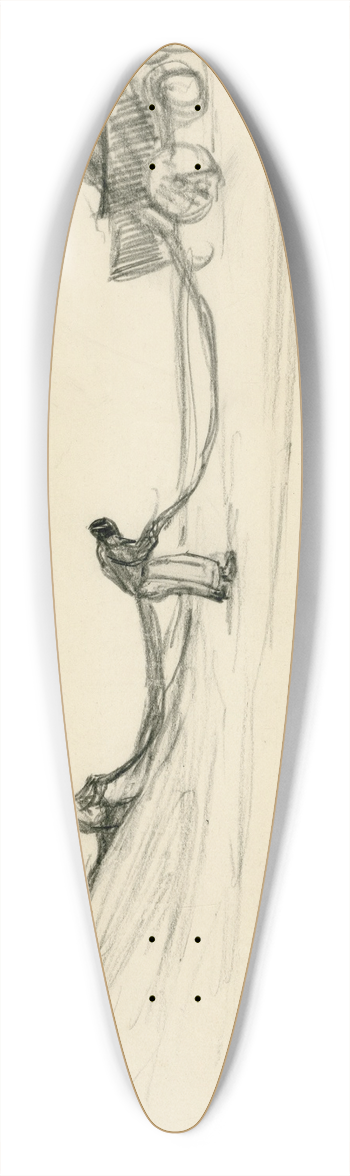 Frans Smissaert - Het binnenhalen en opladen van de netten 39.3 inch art pintail longboard deck
