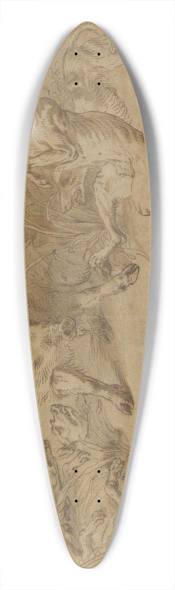 Frans Snyders - A Wild Boar at Bay 39.3 inch art pintail longboard deck