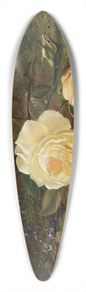 Frants Diderik Be - Yellow Roses 39.3 inch art pintail longboard deck