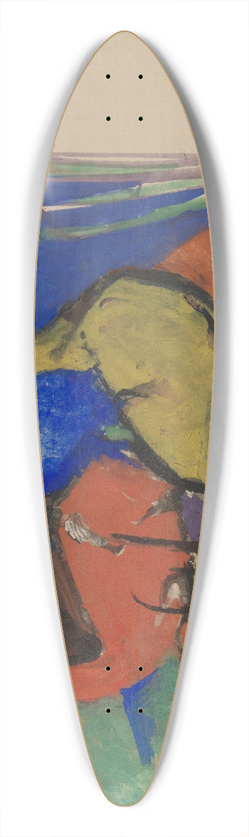 Franz Marc - Two Deer Lying Down 39.3 inch art pintail longboard deck