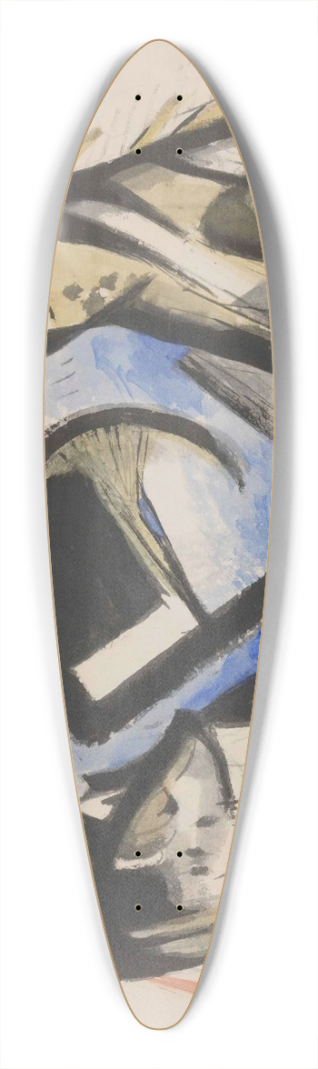Franz Marc - Two Wolves 39.3 inch art pintail longboard deck