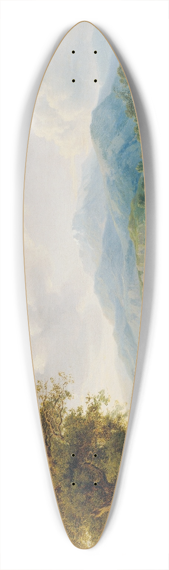 Franz Scheyerer - Landschaft mit Schneeberg 39.3 inch art pintail longboard deck