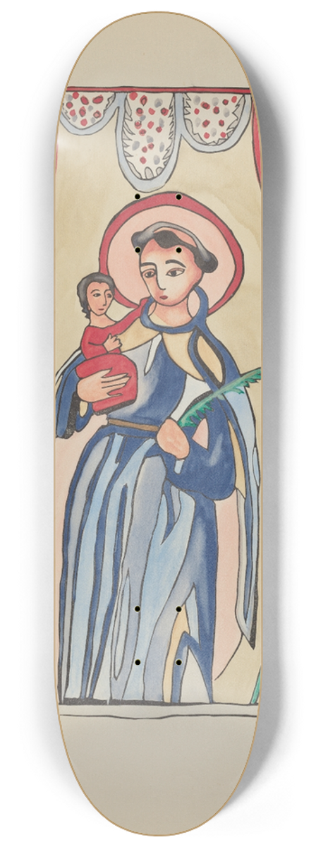 American 20th Century - Plate 8  Saint Anthony of Padua  From Portfolio Spanish Colonial Designs of New Mexico 8.25 inch art skate deck