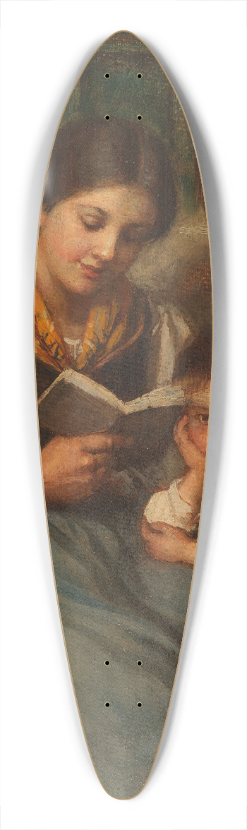 Franz von Defregger - Beim Vorlesen 39.3 inch art pintail longboard deck