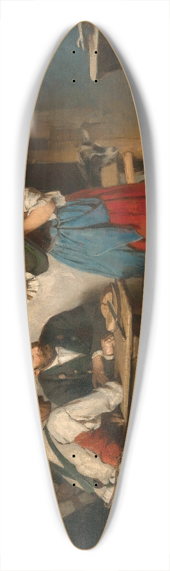Franz von Defregger - Decorating a Hat (Im Hoangart) 39.3 inch art pintail longboard deck