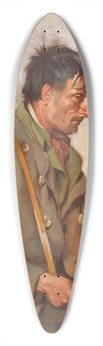 Franz von Defregger - Seated hunter 39.3 inch art pintail longboard deck