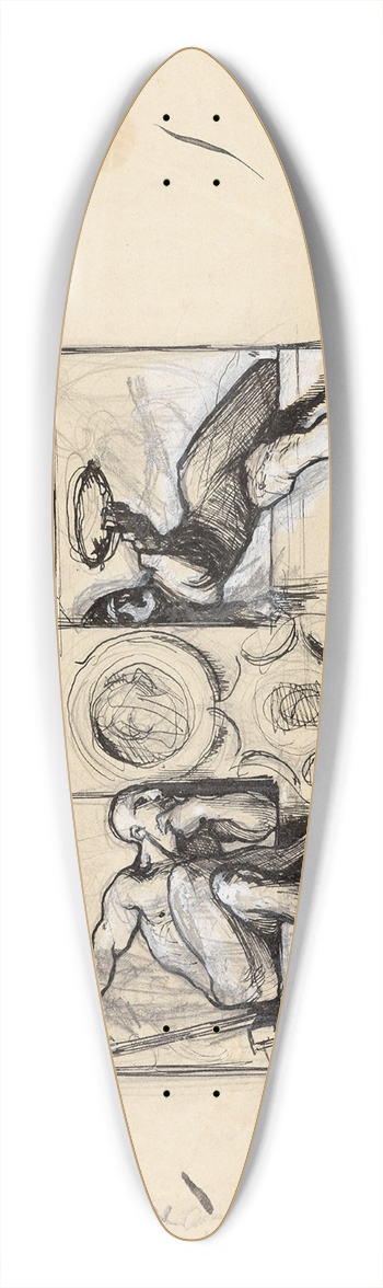 Franz von Stuck - Entwurf fr eine Allegorie der Goldschmiedekunst 39.3 inch art pintail longboard deck