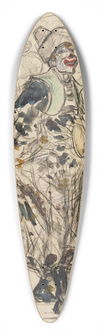 Frdric Houbron - Clown dans la rue, un jour de mardi-gras 39.3 inch art pintail longboard deck