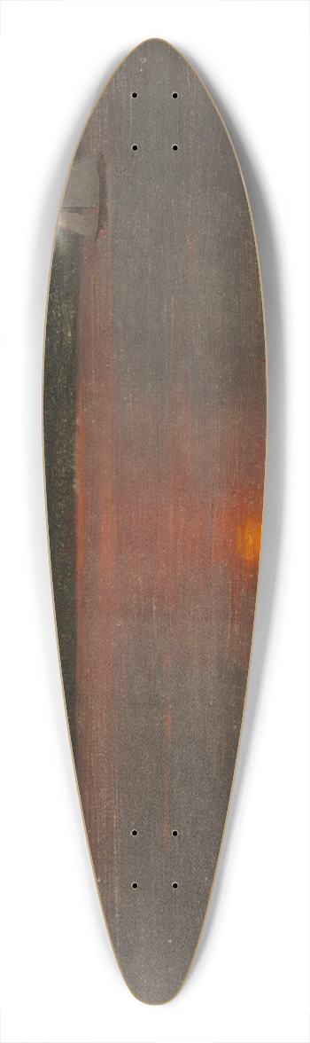Frederic Edwin Church - Lake Millinocket, sunset 39.3 inch art pintail longboard deck