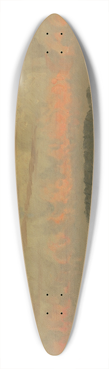Frederic Edwin Church - Landscape, Hudson Valley 39.3 inch art pintail longboard deck