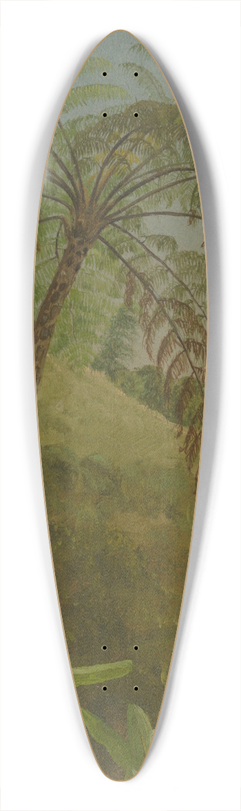 Frederic Edwin Church - Palm Tree, Jamaica 39.3 inch art pintail longboard deck