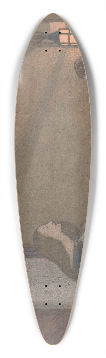 Frederick Cayley Robinson - Study for The Lost Child 39.3 inch art pintail longboard deck