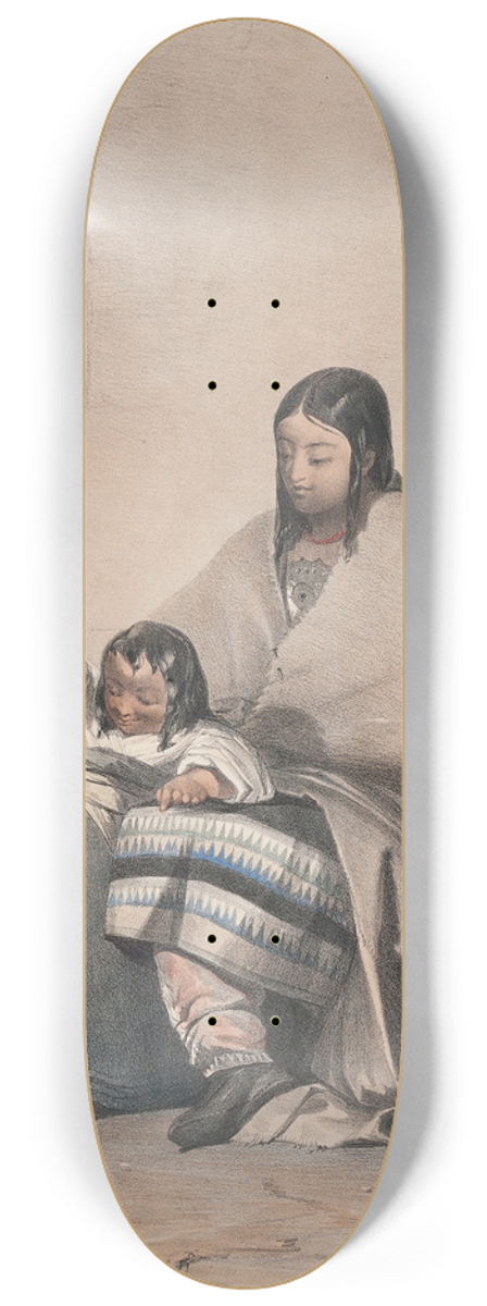 John Richard Coke Smyth - Zita, a Huron Indian 8.25 inch art skate deck