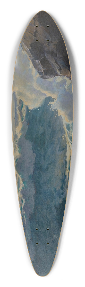 Frederick Judd Waugh - Breaking Waves 39.3 inch art pintail longboard deck