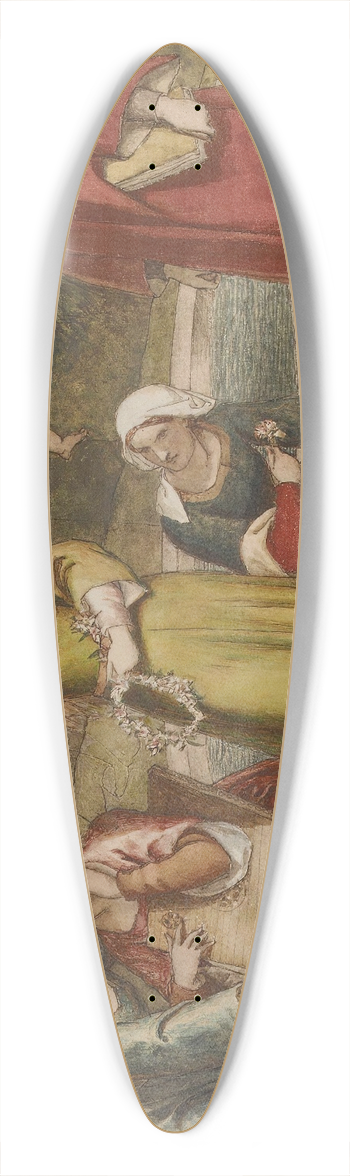 Frederick Richard Pickersgill - Dante And Beatrice 39.3 inch art pintail longboard deck