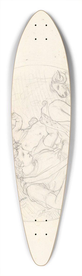 Frederic Leighton - Cupid and a Shepherd 39.3 inch art pintail longboard deck