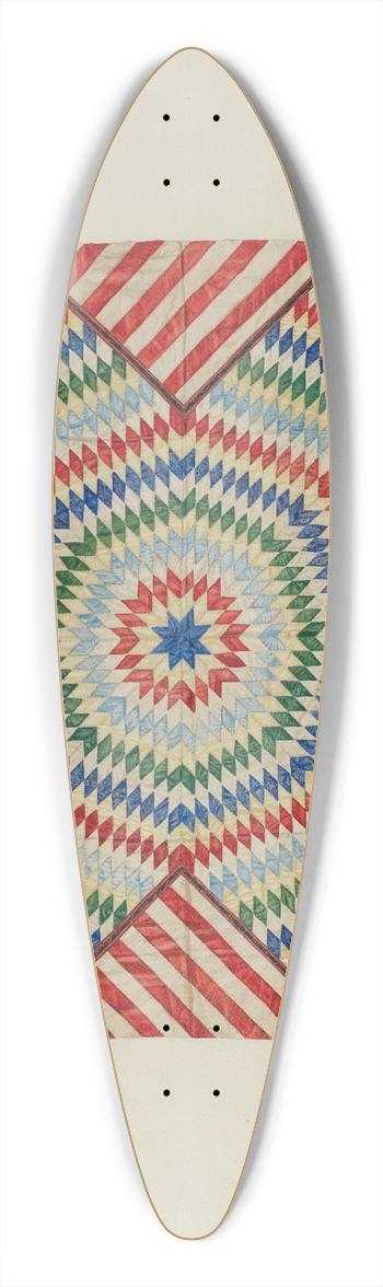 Fred Hassebrock - Star and Flag Design Quilt 39.3 inch art pintail longboard deck