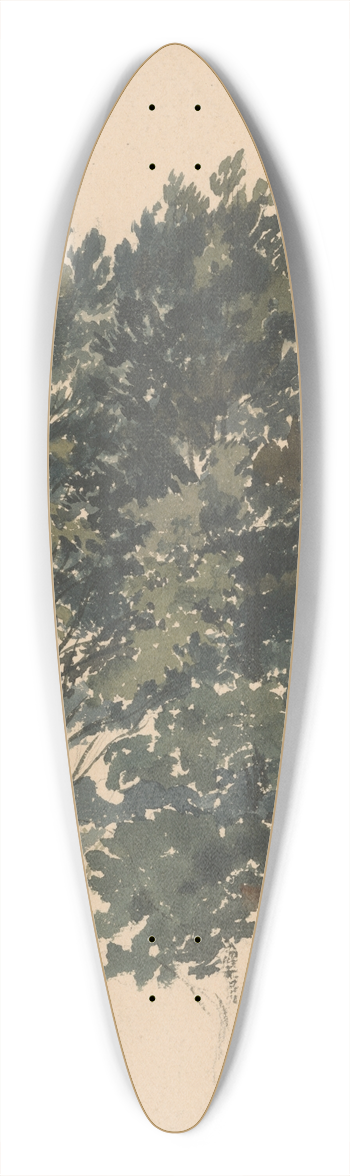Friedrich Carl von Scheidlin - Study of a Treetop 39.3 inch art pintail longboard deck