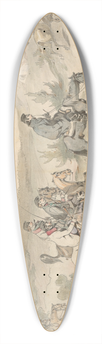 Friedrich Carl von Scheidlin - Trip on Horses 39.3 inch art pintail longboard deck