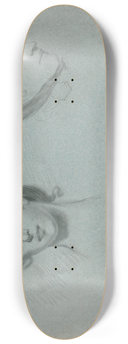 John Russell - Studies of Two Womens Heads 8.25 inch art skate deck