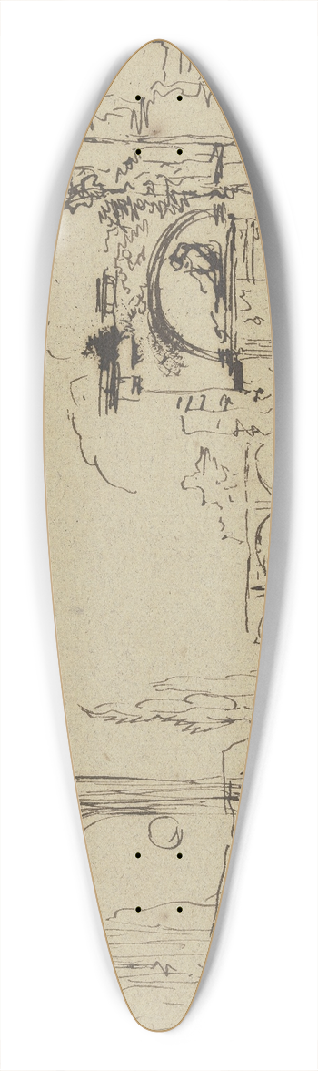 Friedrich von Grtner - Ruins 39.3 inch art pintail longboard deck