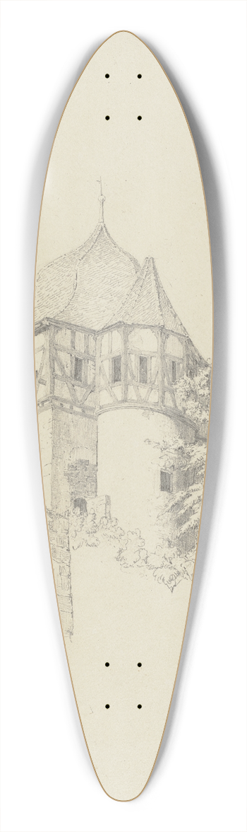 Friedrich Wilhelm Ludwig - Fausttrmchen am Kloster Maulbronn 39.3 inch art pintail longboard deck