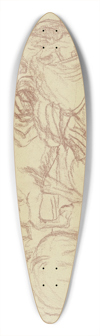 Fritz Boehle - Horses bustling 39.3 inch art pintail longboard deck