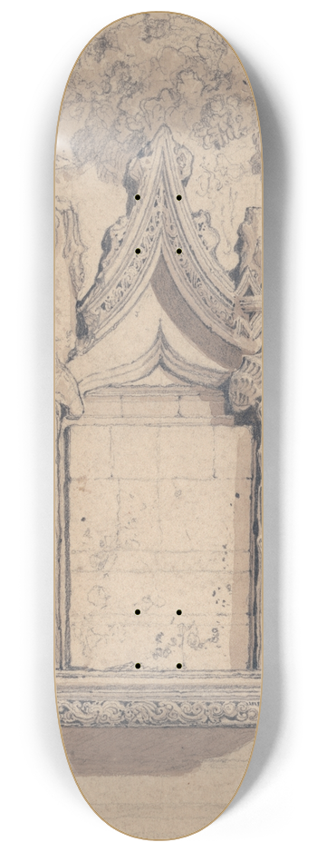 John Sell Cotman - Sculpture upon a House on the North Side of the Cathedral at Bayeux 8.25 inch art skate deck