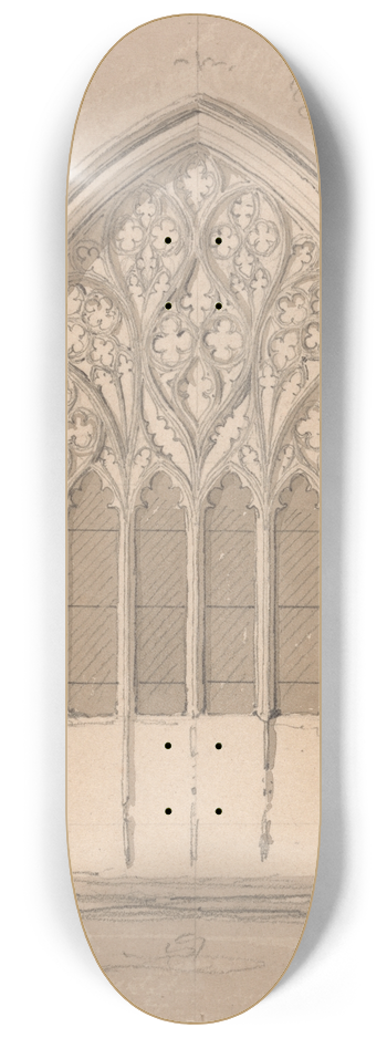 John Sell Cotman - West Window of Snettisham Church, Norfolk 8.25 inch art skate deck