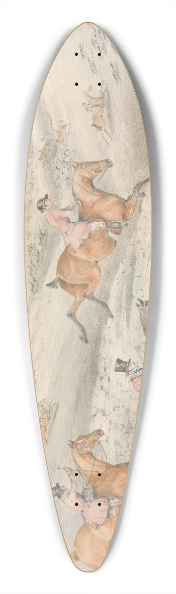George Alken - Foxhunting; Full Cry 39.3 inch art pintail longboard deck