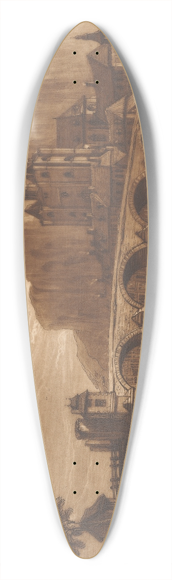 George Arnald - Dinant, No. 1: Southwest View 39.3 inch art pintail longboard deck
