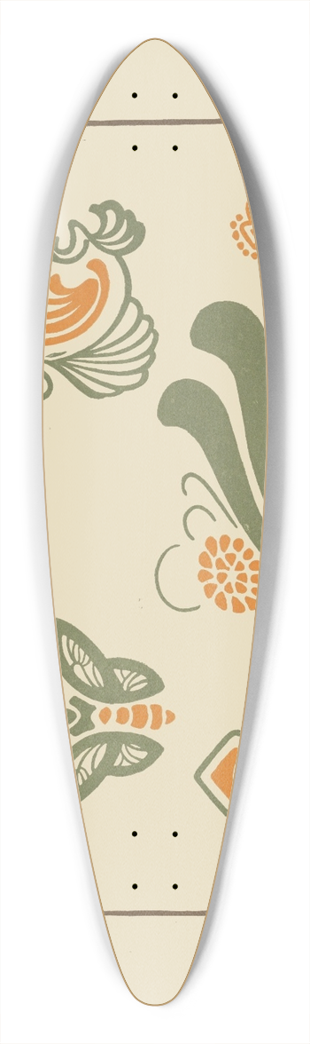 George Auriol - Abstract design based on leaves. 39.3 inch art pintail longboard deck