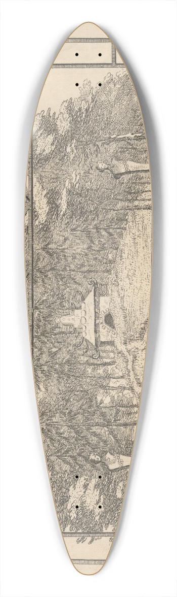 George Bickham the Elder - China Railing 39.3 inch art pintail longboard deck