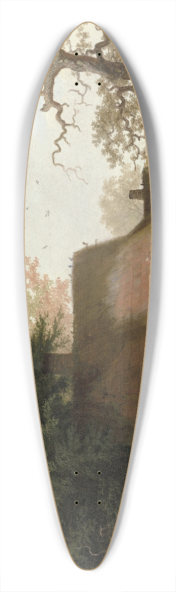 George Caleb Bingham - Cottage Scenery 39.3 inch art pintail longboard deck