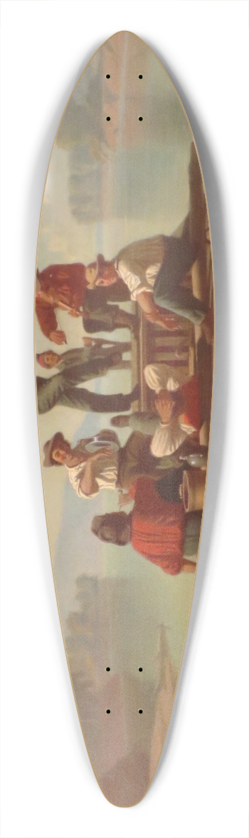George Caleb Bingham - The Jolly Flatboatman 39.3 inch art pintail longboard deck