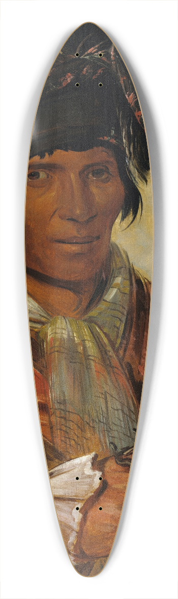 George Catlin - Co-Ee-H-Jo, a Chief 39.3 inch art pintail longboard deck