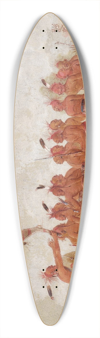 George Catlin - Slave Dance, Sac And Fox 39.3 inch art pintail longboard deck