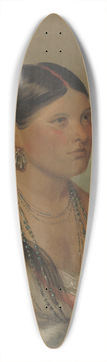 George Catlin - The Female Eagle  Shawano 39.3 inch art pintail longboard deck