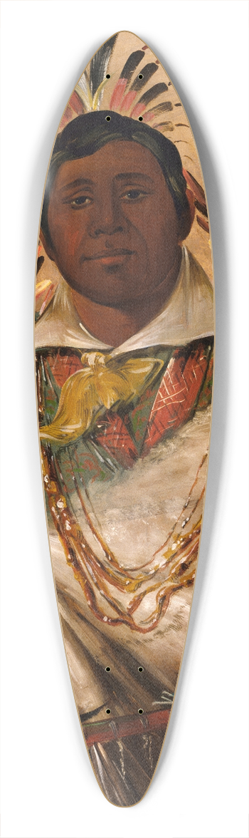 George Catlin - Th-Ke-Nh-Kee, Black Coat, a Chief 39.3 inch art pintail longboard deck