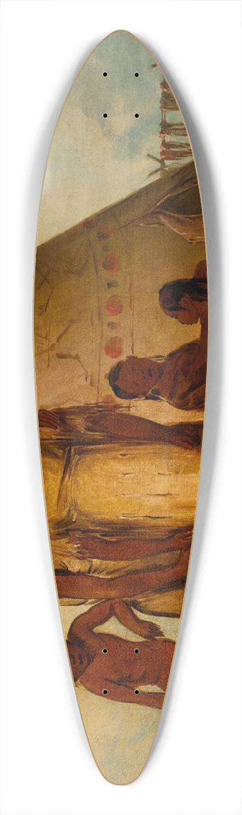 George Catlin - Two Comanche Girls 39.3 inch art pintail longboard deck