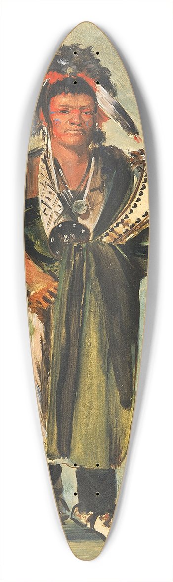 George Catlin - Wah-Kn-Ze-Kaw, The Snake 39.3 inch art pintail longboard deck