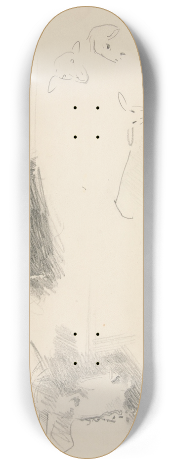 John Singer Sargent - Cows andSheep 8.25 inch art skate deck