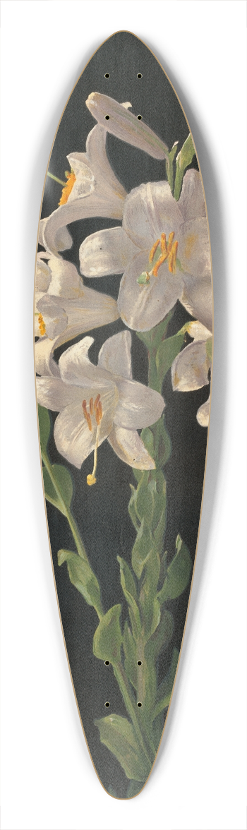 George Cochran Lambdin - Easter Lily 39.3 inch art pintail longboard deck