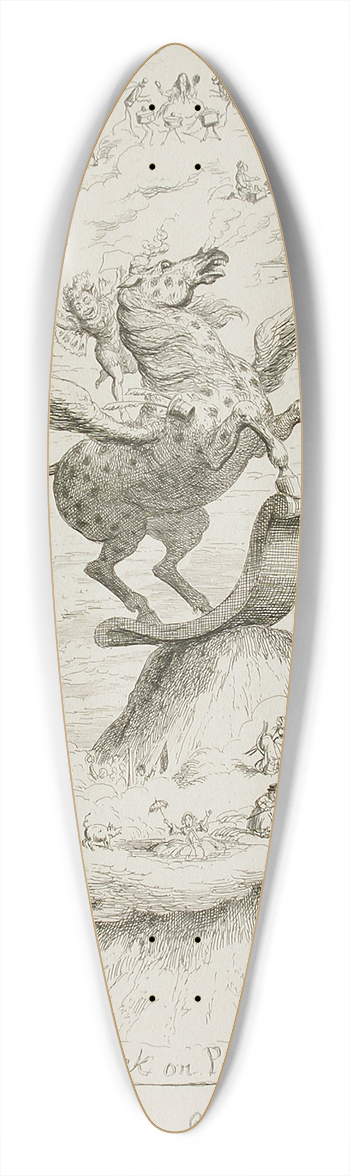 George Cruikshank - Puck on Pegasus 39.3 inch art pintail longboard deck