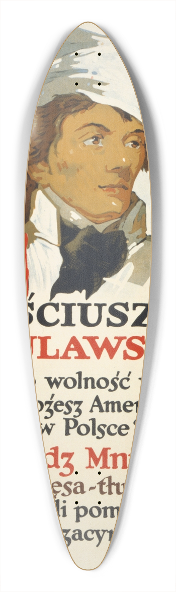 George Illian - Kociuszko, Puaski 39.3 inch art pintail longboard deck
