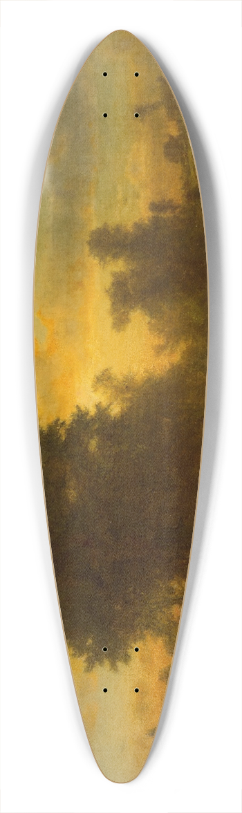 George Inness - Farm at Sundown 39.3 inch art pintail longboard deck
