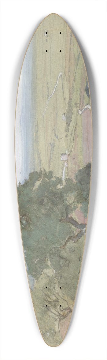 George Inness - Olive Trees at Tivoli 39.3 inch art pintail longboard deck